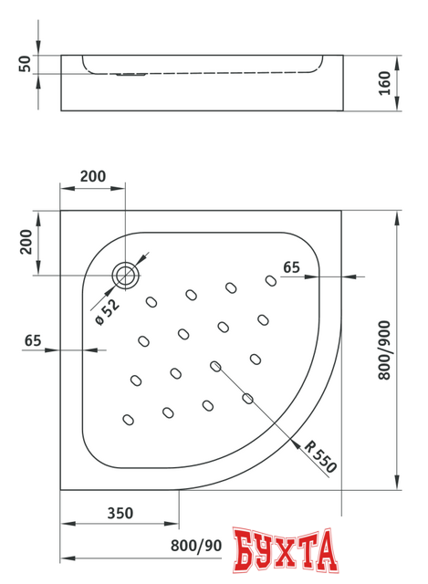 Душевой поддон Deante Standard New 80x80 KTA 054B