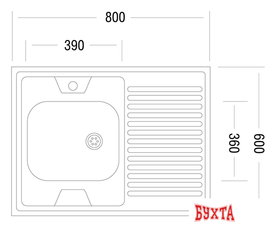 Кухонная мойка Ukinox STD800.600-5C 0L