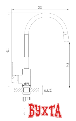 Смеситель Invena Joga BZ-32-L03