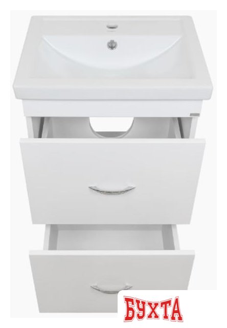 Мебель для ванных комнат Misty Фостер - 50 Тумба напольная с 2 ящ. белая - Э-Фос01050-012Я