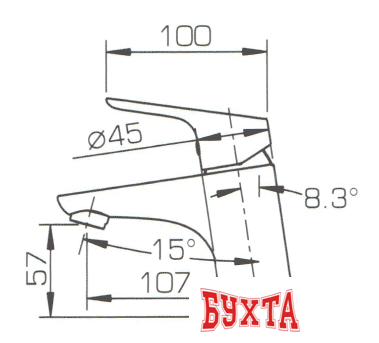 Смеситель с лейкой для биде Bravat Drop F14898C-2