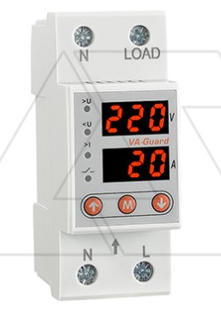 Реле контроля напряжения и тока RD-MVA/40 1NO+N, 40A, 220VAC, Umin(140_210V)/Umax(220_280V), Imin/Imax(1_40A), 0.1_0.5s/5_600s, LED-дисплей, 2M, /Китай/, Арт:RD-MVA/40