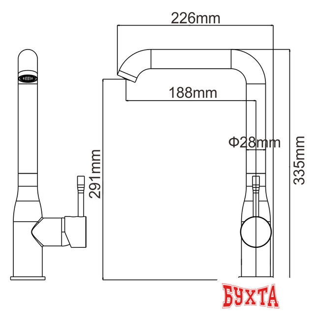 Смеситель Ledeme H98 L4698M (светло-бежевый матовый)