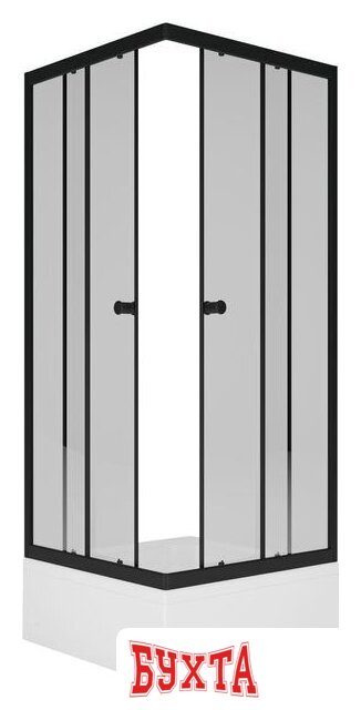 Душевой уголок Метакам Universal Black 80x80 KKS_013566 (прозрачное стекло)