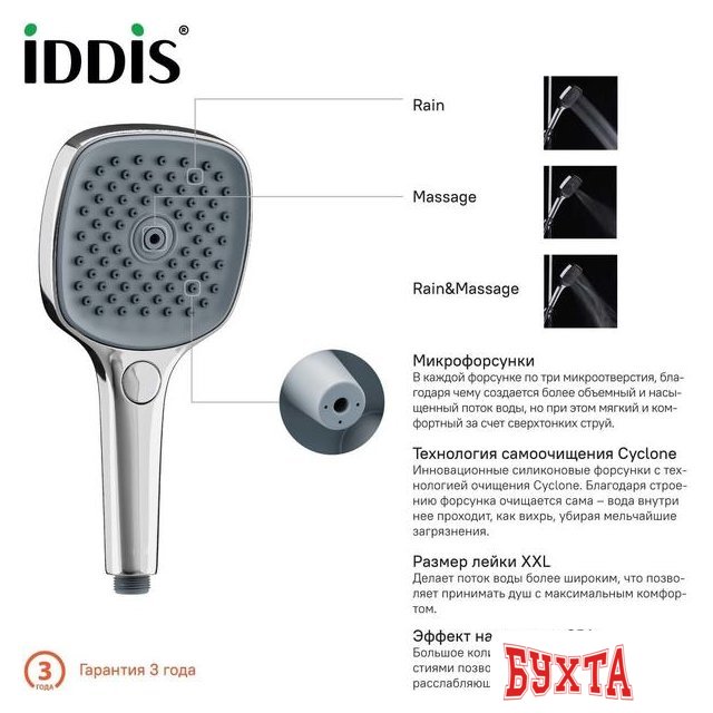 Душевая лейка IDDIS Slide SLI3F0Ci18