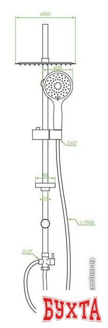 Душевая система  Laveo Fino PL2 20OX