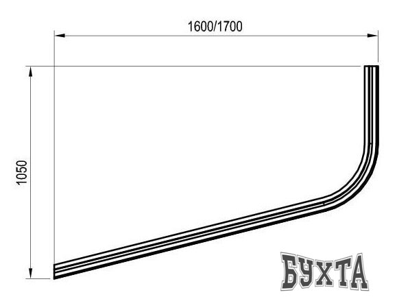 Фронтальный экран под ванну Ravak A Chrome 170x105 L CZA3100A00