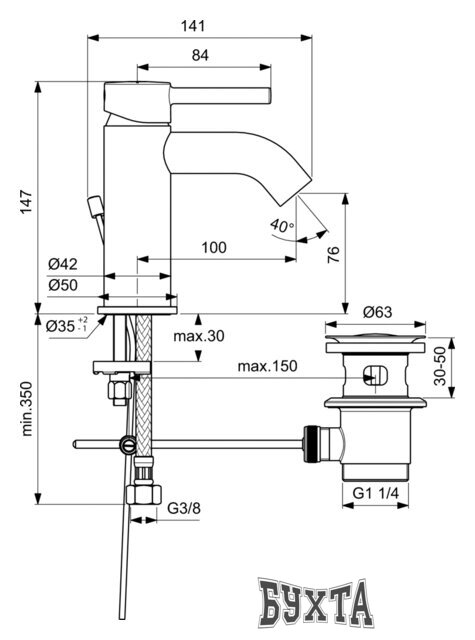 Смеситель Ideal Standard Ceraline BC193XG