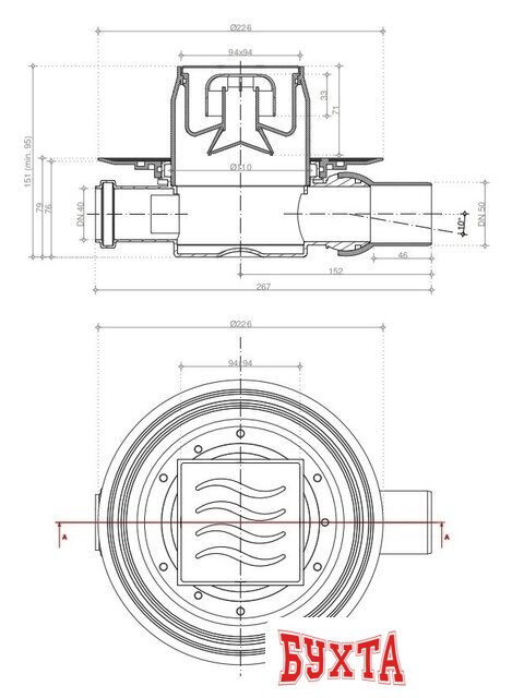 Трап/канал Pestan Confluo Standard Dry 2