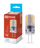 Лампа светодиодная LED-JC 3Вт 12В G4 6500К 290Лм IN HOME; Страна происхождения - КИТАЙ