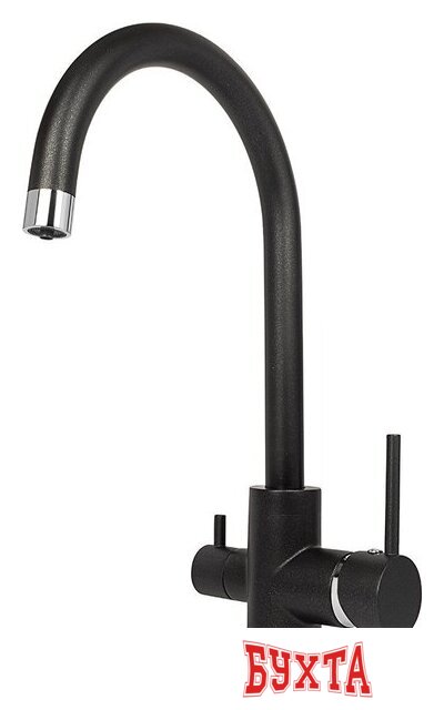 Кухонная мойка Aquasanita Fast SQF 102 + cмеситель Sabiaduo 2963 (черный металлик 601)