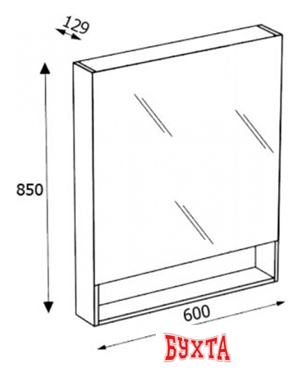 Мебель для ванных комнат Roca Шкаф с зеркалом The Gap 60 ZRU9302885