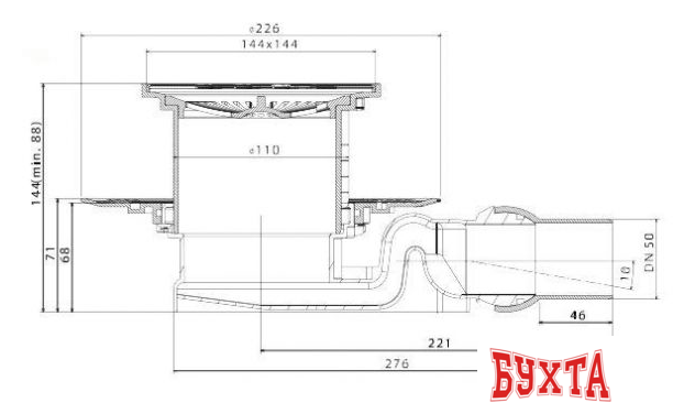 Трап/канал Pestan Standard Tide 4 maska