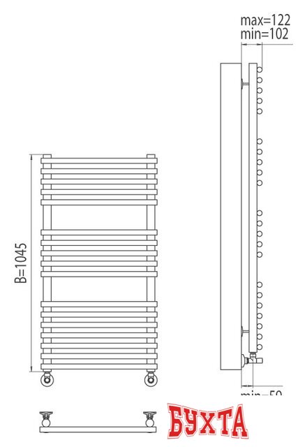 Полотенцесушитель TERMINUS Кремона П17 (500x1046)