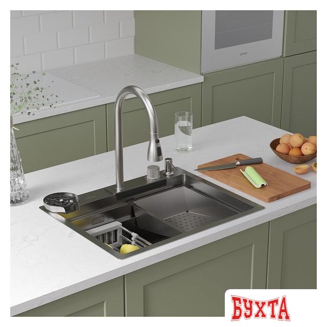 Кухонная мойка Roxen Stage Plus 560250-60 многофункциональная 8 в 1 (60*48/сатин)