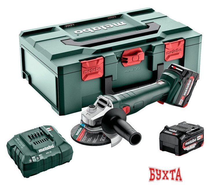 Угловая шлифмашина Metabo W 18 L 9-125 602249650 (с 2-мя АКБ 5.2 А•ч, кейс)
