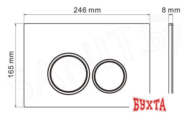 Унитаз подвесной Roxen Egg в комплекте с инсталляцией StounFix Slim 6 в 1 964010 (кнопка: черный матовый)