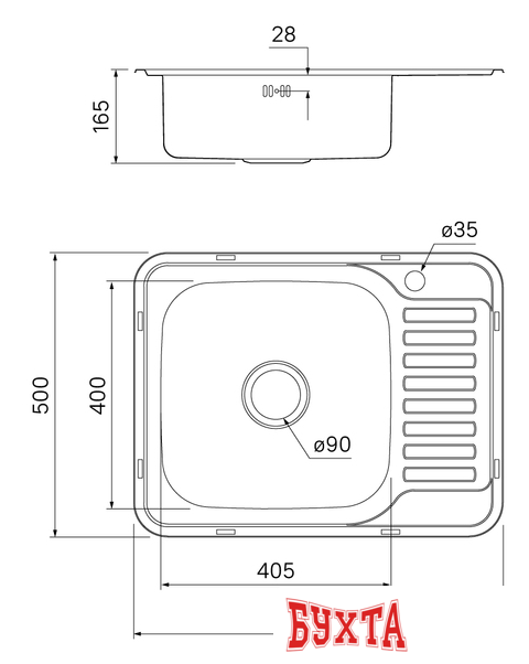 Кухонная мойка IDDIS Basic BAS65PLi77