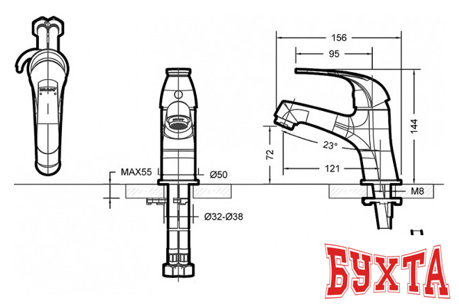 Смеситель Bravat Fit F1135188CP-RUS