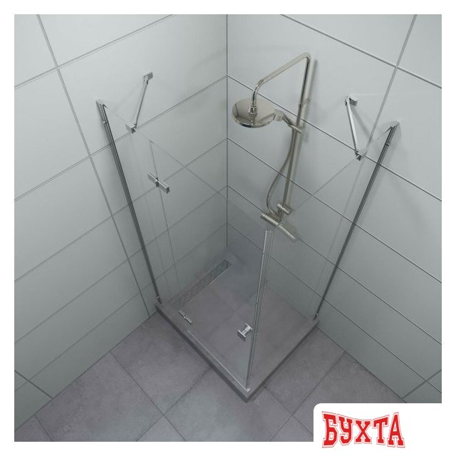 Душевой уголок Triton Брава Хром А1 120х80 (прозрачное стекло)