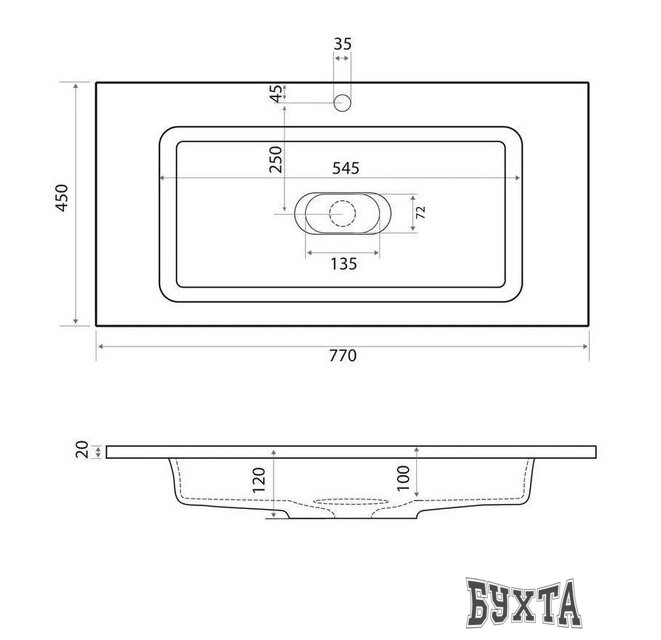 Умывальник Madera Modul 80