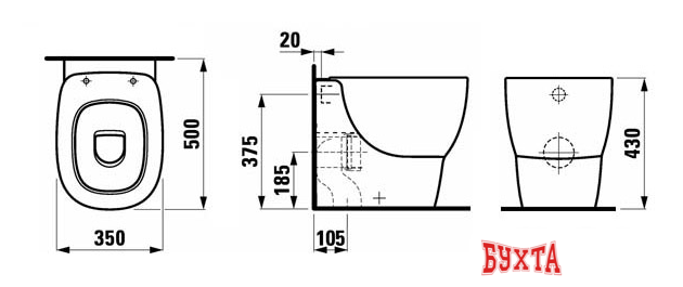 Унитаз Laufen Mimo 8215510000001