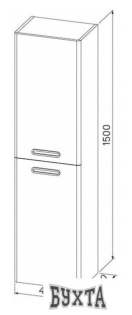 Мебель для ванных комнат IDDIS Шкаф-пенал BRI40W0i97