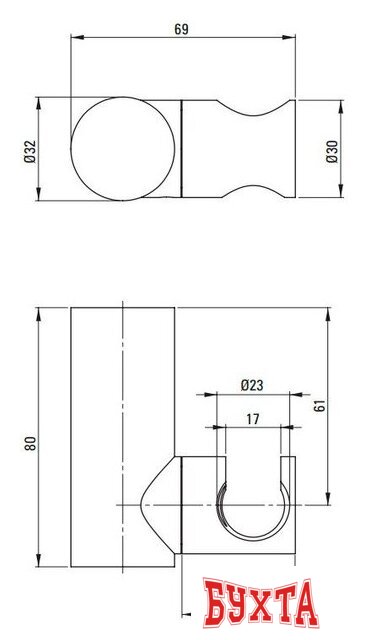 Держатель душевой лейки Deante Round Bianco ANR_A21U