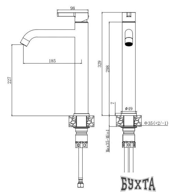 Смеситель Voda Vessel VSL25B