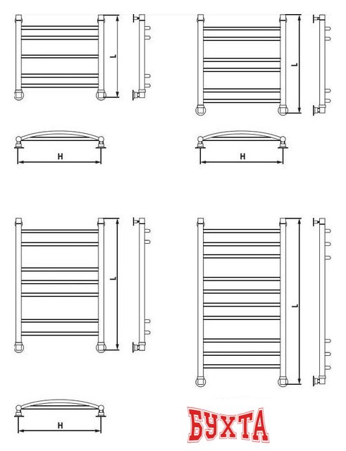 Полотенцесушитель Luxon FG T500 100x50