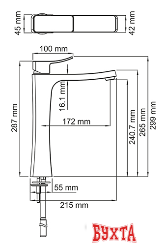 Смеситель Wasserkraft Aller 1063H