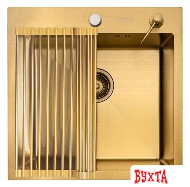 Кухонная мойка ARFEKA ECO AR мойка 500*500, роллер-мат, дозатор Gold