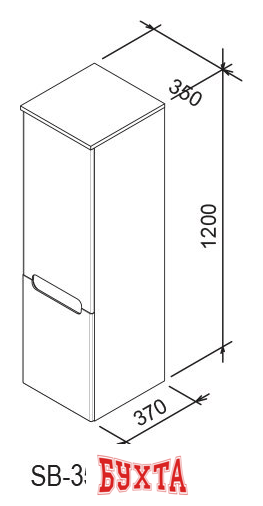 Мебель для ванных комнат Ravak Шкаф-пенал SB Classic 350 L (береза/белый) [X000000311]