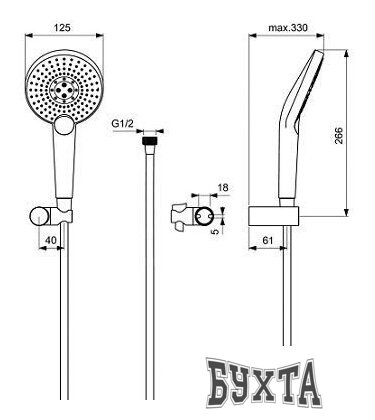 Душевой гарнитур  Ideal Standard Evo Jet Diamond XL3 B1765AA