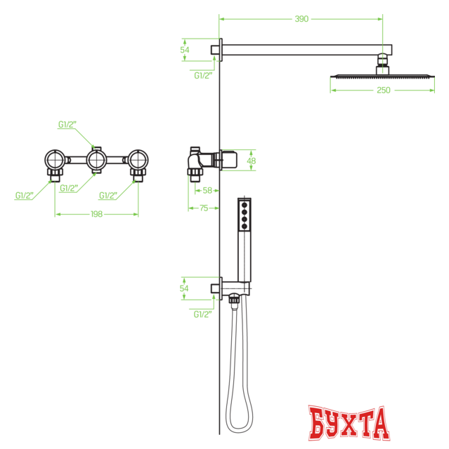 Душевая система  Laveo Pretto BAO 904P