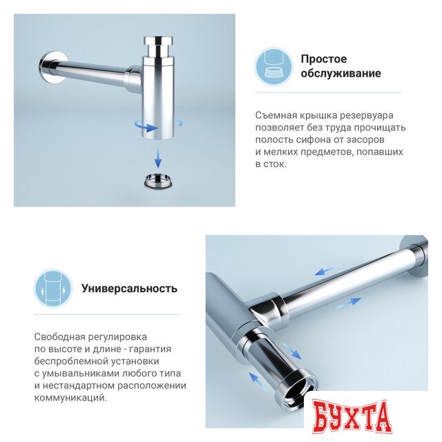 Сифон Wellsee Drainage System 182104000 (хром)