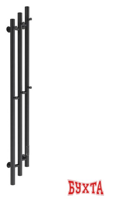 Полотенцесушитель Маргроид Ferrum Inaro 3 Cascade СНШ 150*6*12 Черный матовый, скрытого монтажа, таймер справа