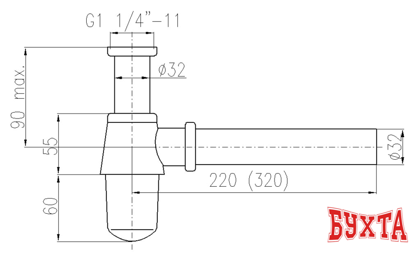 Сифон Slezak RAV MD0545SM