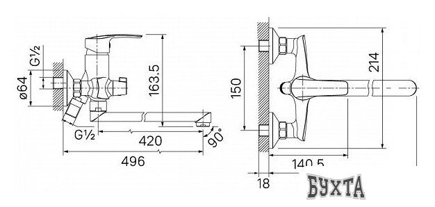 Смеситель IDDIS Ray RAYSBL2i10WA