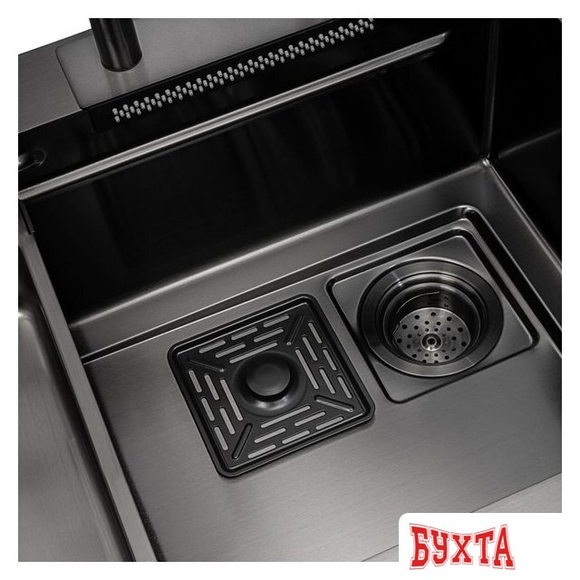 Кухонная мойка ARFEKA ECO AR 750*450 Black PVD Nano
