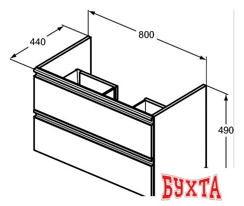 Мебель для ванных комнат Ideal Standard Тумба под умывальник Tesi Basin 80 T0051OV