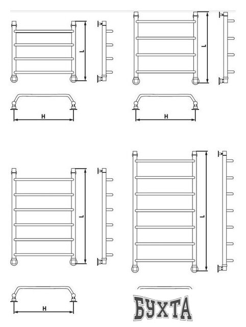 Полотенцесушитель Luxon FE 100x50 (нижнее подключение)