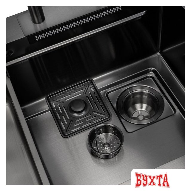 Кухонная мойка ARFEKA ECO AR 750*450 Black PVD Nano