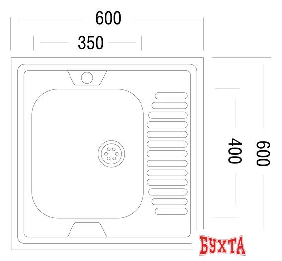 Кухонная мойка Ukinox STD600.600-4C 0L