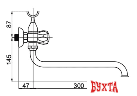 Смеситель Rubineta C-1 Cross (K) (C1SK06)