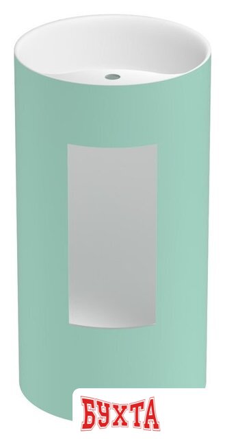 Умывальник Wellsee Chalice Perfection 230627000 (отдельностоящий, с отверстием под смеситель, цвет матовый светло-зеленый/глянцевый белый)