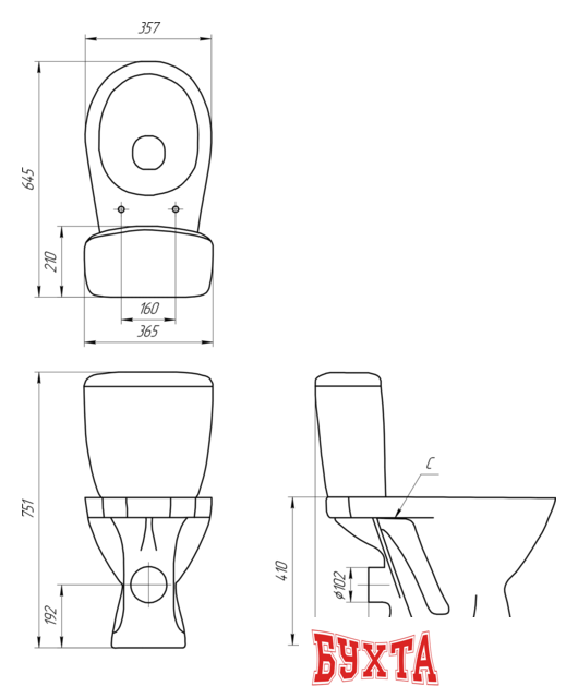 Унитаз Cersanit Mito Koral S-KO-MI-KOR-3/6-P-w