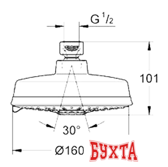 Верхний душ Grohe Rainshower Rustic 160 (27128 000)