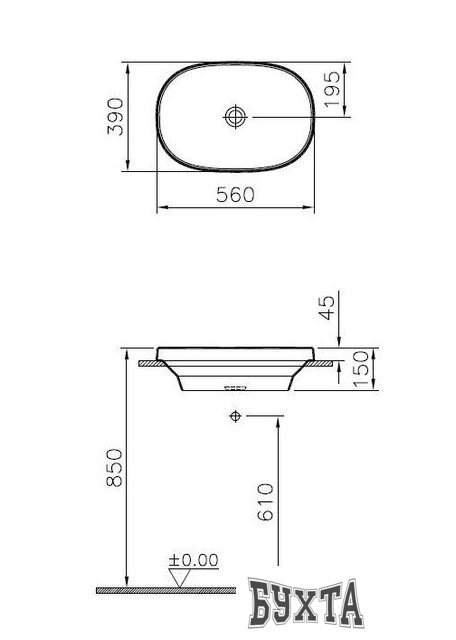 Умывальник Vitra Frame 5652B403-0016