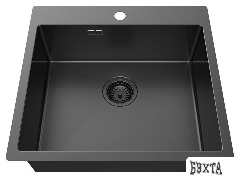 Кухонная мойка ZorG ZRN 5055 Premium + cмеситель Asgard Premium PVD Gunblack